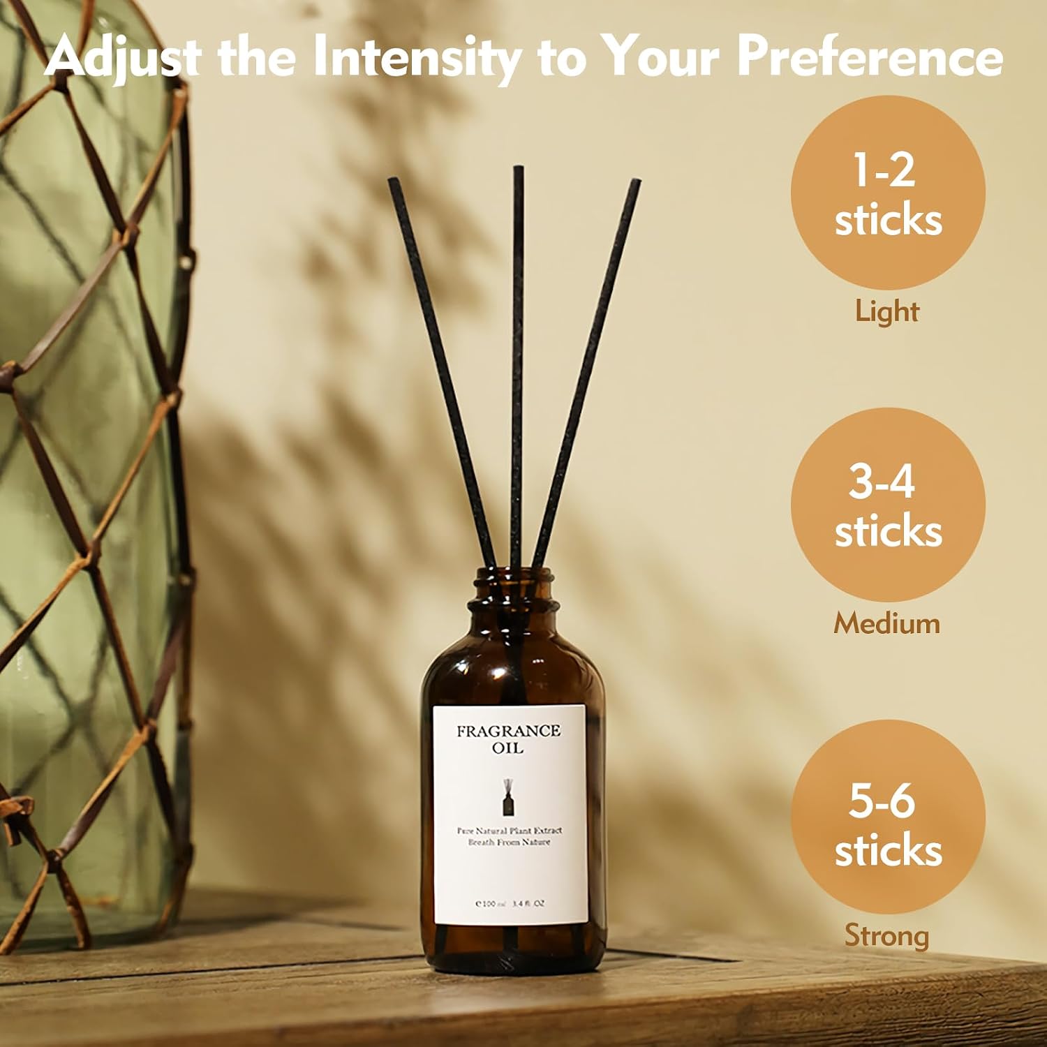 120 Pcs Reed Diffuser Sticks, 7.87 Inch Black Fibre Diffuser Sticks, Thick Reeds for Diffuser, Essential Oil Diffuser Sticks Refill for Aroma Fragrance Home Office Spa