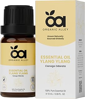 Ylang Ylang Essential Oil by Organic Alley | Pure, Undiluted, Therapeutic Grade – Romantic Floral Scent for Diffuser, Stress Relief, Hair & Skin Care – Cananga Odorata – 0.33 Fl Oz