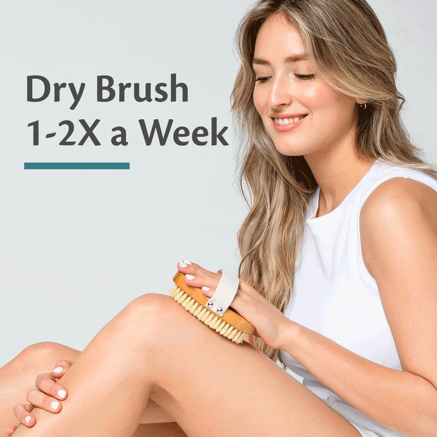 Firm Dry Brush & Shower Brush for Body - Handheld Back Scrubber Body Brush Exfoliator & Dead Skin Remover for Body Firm & Tighten Skin Improve Circulation for Men & Women by M3