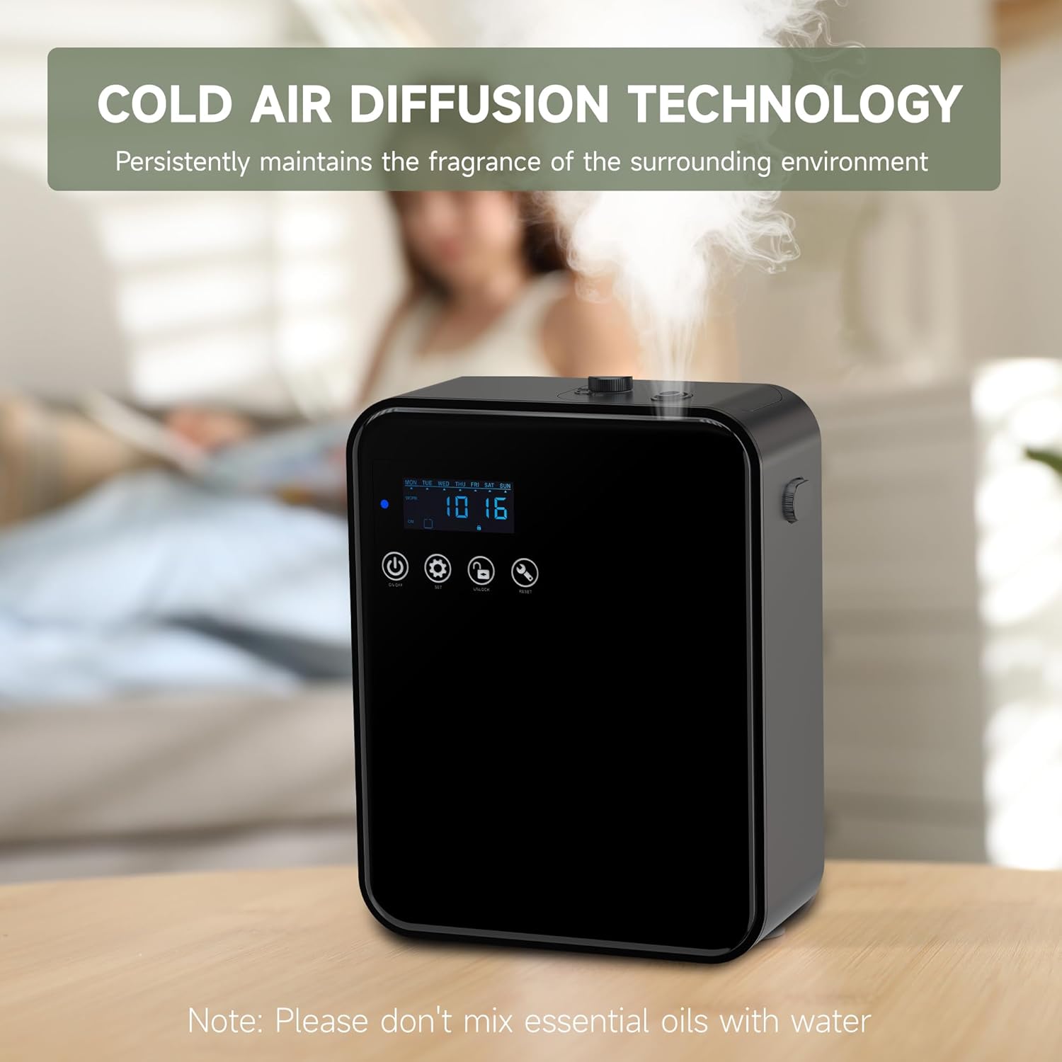 Corded Waterless Essential Oil Diffuser for Home, Hotel Collection Diffuser, 2500 Sq.Ft of Coverage, 250ml Capacity, Aromatherapy Scent Diffuser for Home, Smart Scent Air Machine