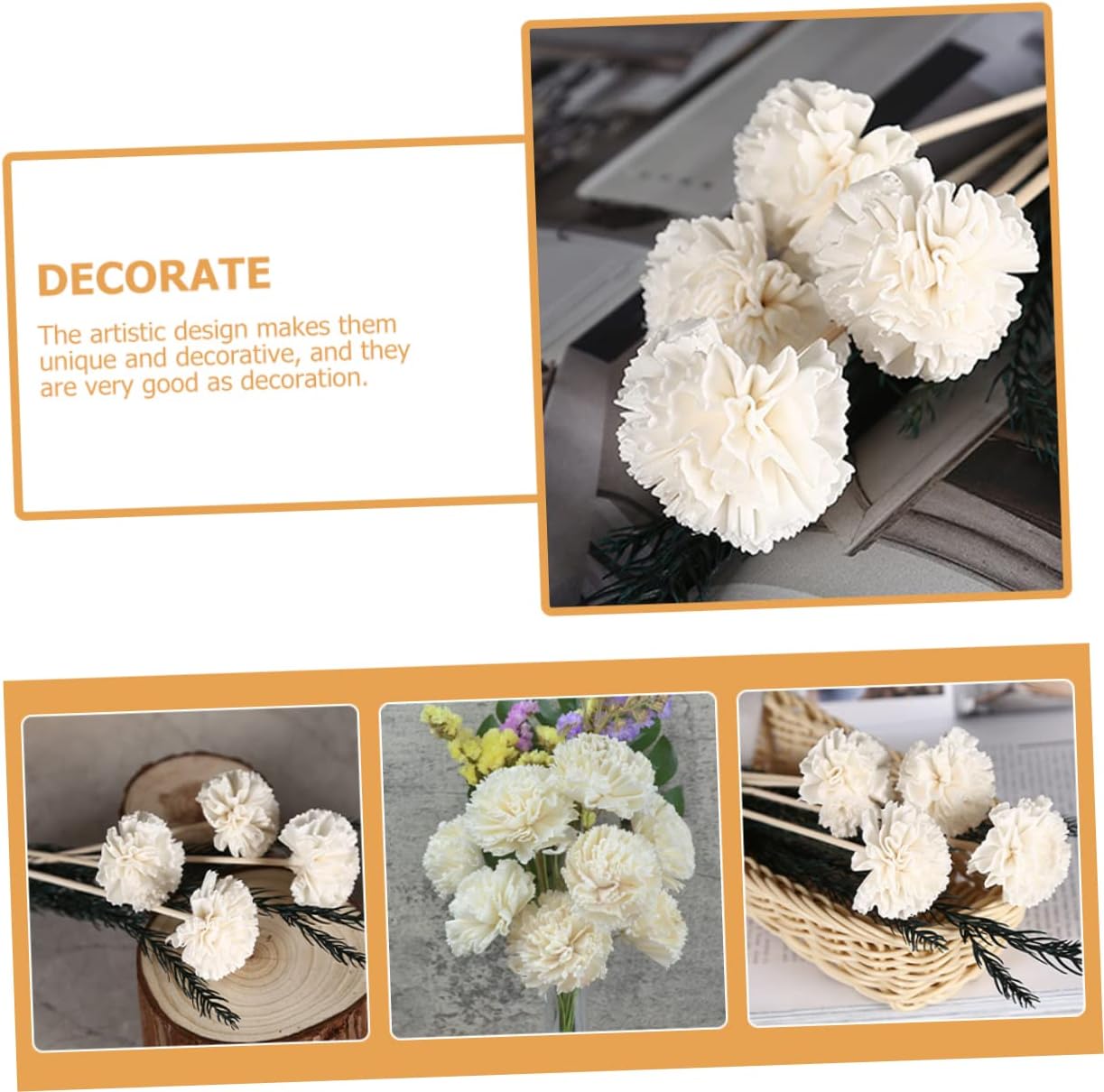 Artibetter 6Pcs Aroma Diffuser Flower Sticks Replacement Rattan Reeds for Home Office and Yoga Rooms Refresh Your Space with Decorative Essential Oil Diffuser Accessories