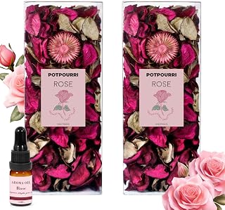 STRN Potpourri Bags, Rose Scented Potpourri Vase Filler Long-Lasting Fragrance Pink Decorative Bowl Fillers for Home Décor, Office, Bedroom, 2-Pack