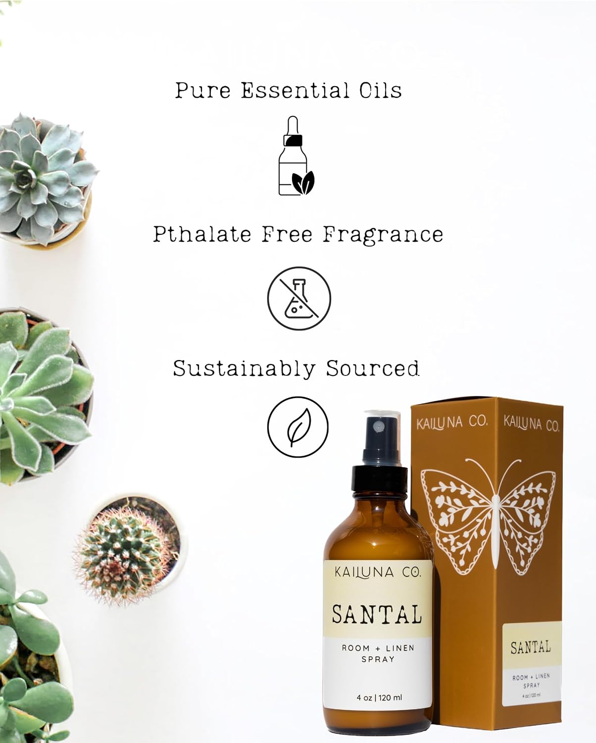 Kailuna Co. Santal Artisan Natural Room and Linen Spray with Pure Essential and Fragrance Oils, Made in California (4 oz), 33