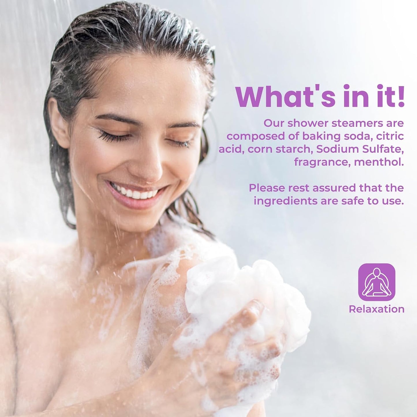 Shower Steamers 8 Pack Set Shower Bombs Tablets in Purple Box with 8 Fragrances with Shea Butter for Self-Care & Relaxation, Idea for Mothers Day Women and Men