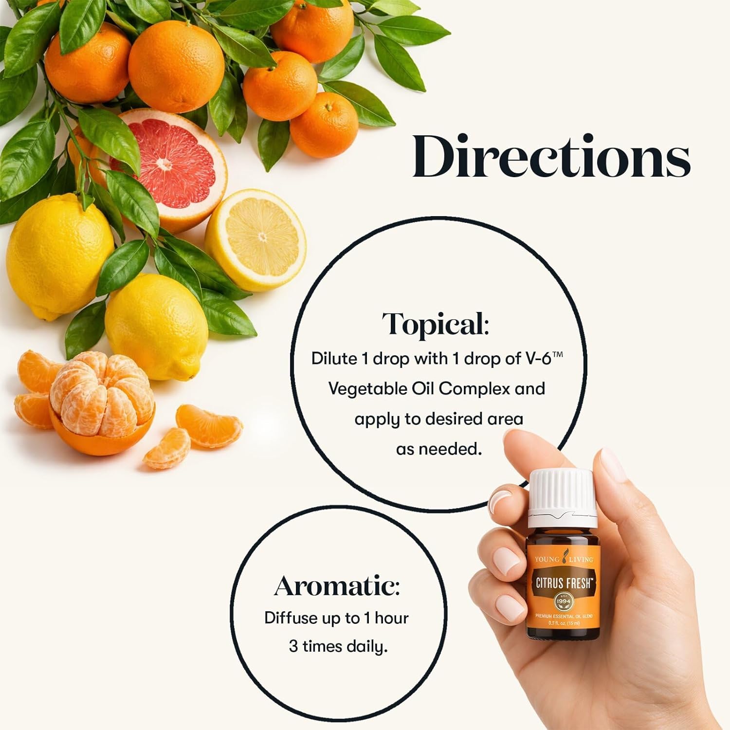 Young Living Citrus Fresh Essential Oil Blend | 15 ml | Bright Citrus Aroma with Orange, Grapefruit, Mandarin, Lemon & Spearmint | Essential Oil Blend for Diffusers, Aromatherapy & Everyday Use