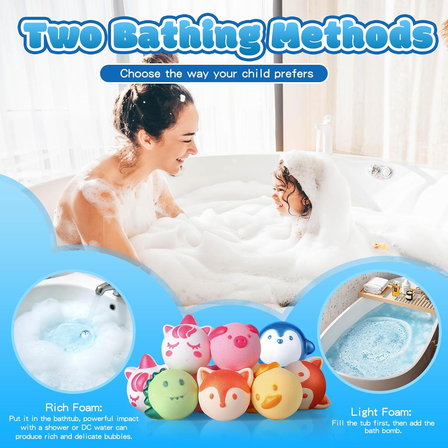 Aofmee Bath Bombs for Kids, 12 Pcs Kids Bath Bombs with Essential Oil, 6 Animal Shapes and Fruity Aroma, Natural Organic Spa Gift Set for Boys Girls, Birthday Christmas Halloween
