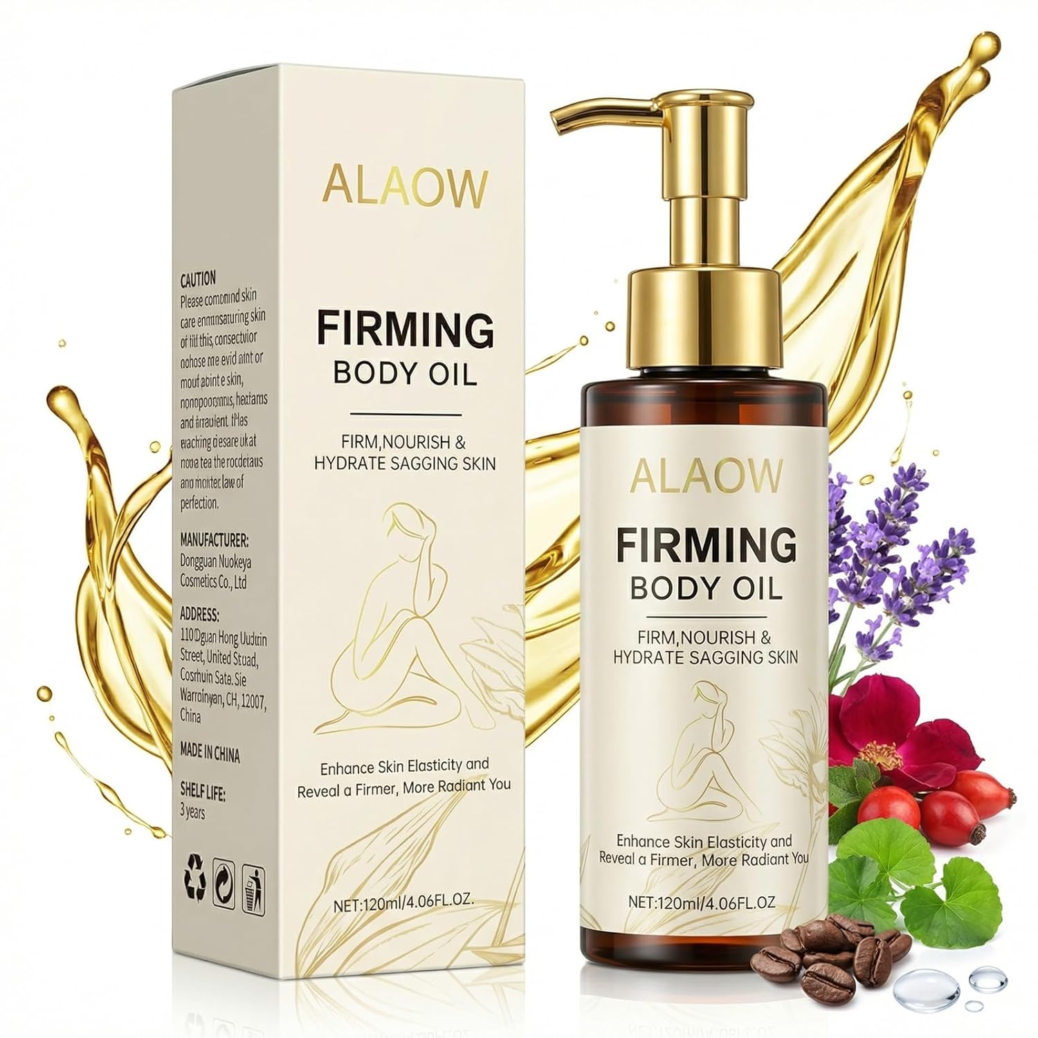 Firming Body Oil for Crepe Skin - After Shower Oil for Women, Tightening & Hydrating Treatment for Arms, Legs, Stomach & Body, Natural Formula for Dry Skin, Lightweight & Non-Greasy（Pack of 1）