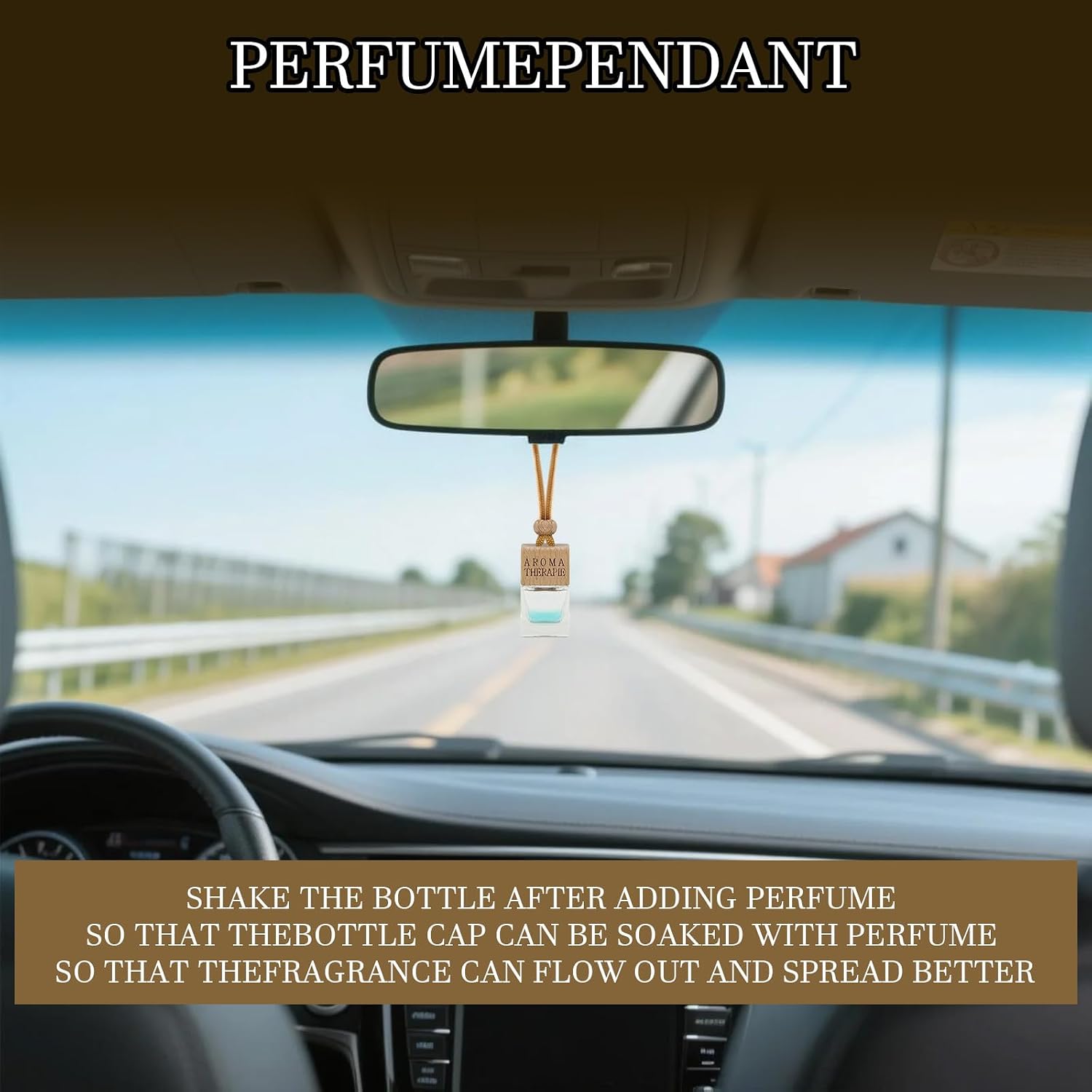 4-Pack Refillable Car Air Freshener Hanging Diffuser Empty Glass Bottle with Wooden Cap & Reed Sticks Essential Oil Aromatherapy Pendant Drift Car Fresheners for Women Men-Car Accessories