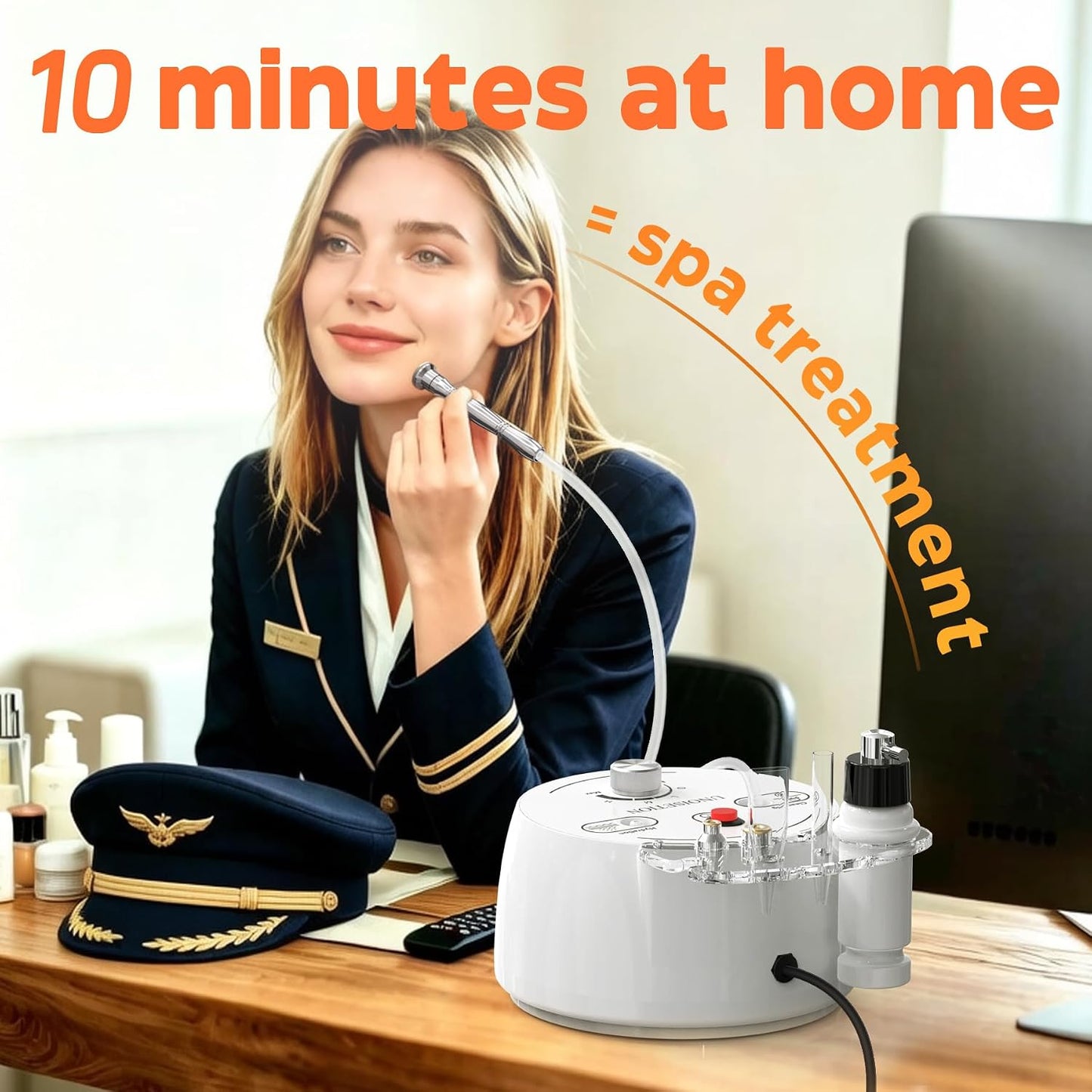 UNOISETION Beginner-Friendly 3-in-1 Diamond Microdermabrasion Machine, Gentle Low Noise At-Home Facial Care Device for for Exfoliation & Blackhead Removal