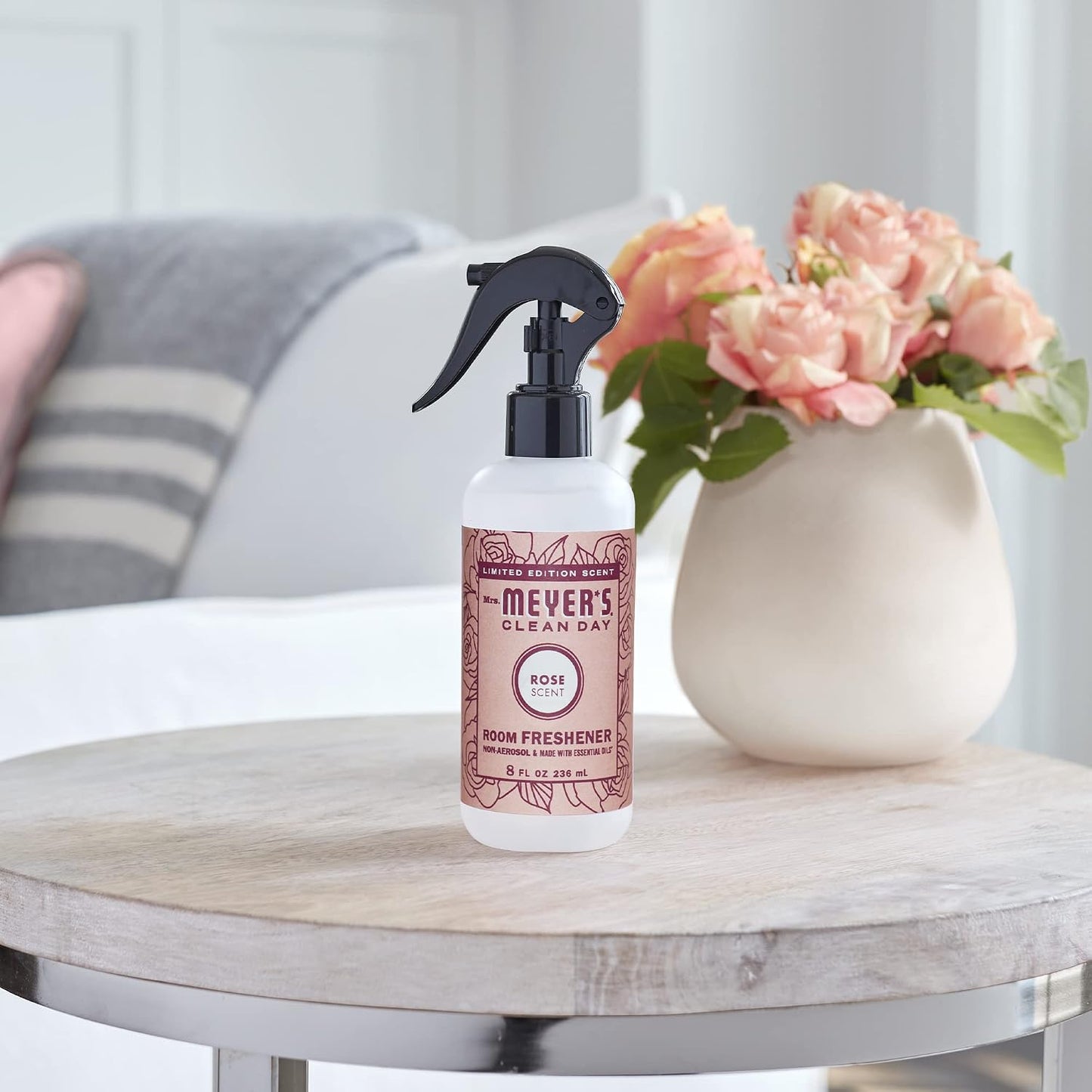 MRS. MEYER'S CLEAN DAY Room Freshener Spray, Rose Scent, Limited Edition Scent, Contains Essential Oils (8 Fl Oz (Pack of 1))
