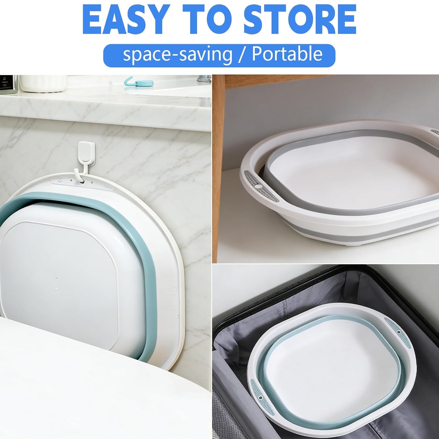 2 Pack Portable Pool Foot Bath,Collapsible Pool Foot Wash Basin Tub Foot Bath Basin for Above Ground Summer Swimming Pools Accessories