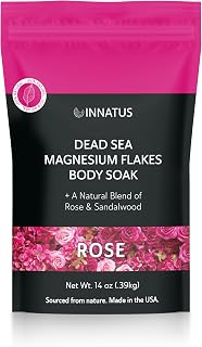 Pure Dead Sea Magnesium Flakes Clarity Soak – Relaxing & Replenishing 14oz Bath Soak – Infused with Infused with Natural Oils for Muscle Recovery (Rose)
