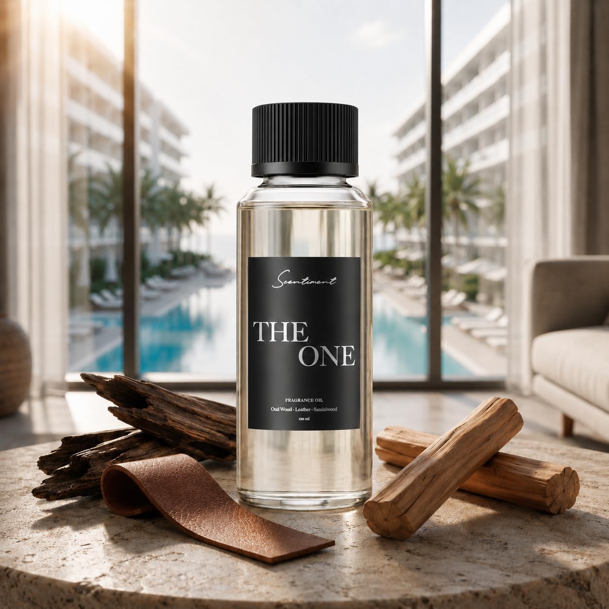 Scentiment The One Diffuser Oil - Premium Hotel Scent with Notes of Cardamom, Leather, Lemon with Cinnamon & Sandalwood Home Scent, Hotel Fragrance Oil Diffuser Refill - 4.06 fl oz (120 mL)
