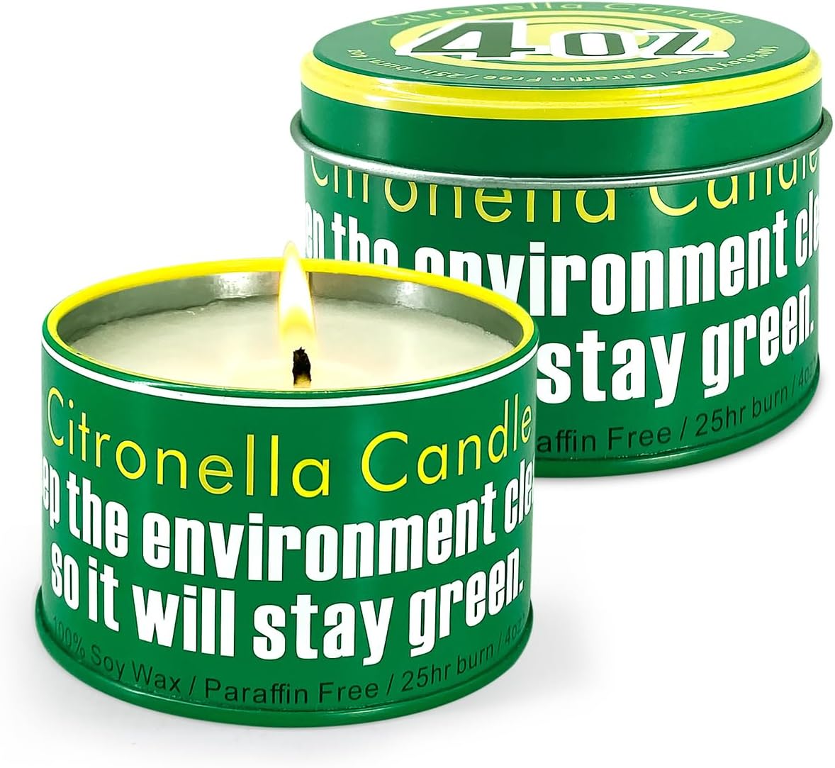 Citronella Candles, Indoor Outdoor Lemongrass Scented Candles, 4 OZ 2 Pack Pure Citronella Oil and Natural Soy Wax Long Lasting Burning Hand Poured Emergency Candles