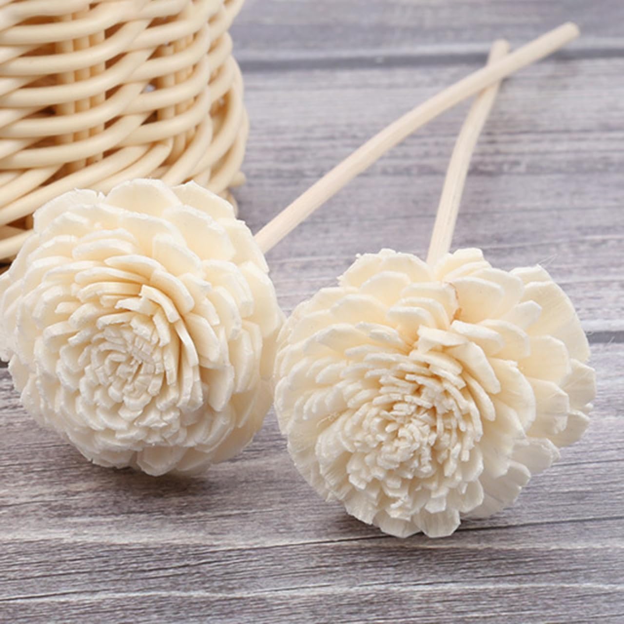 PRETYZOOM Fire-Free Aromatherapy Rattan Sticks 3Pcs Reed Diffuser Replacement with Dried Flower Craft for Home Fragrance and Decoration 7.87 Inch