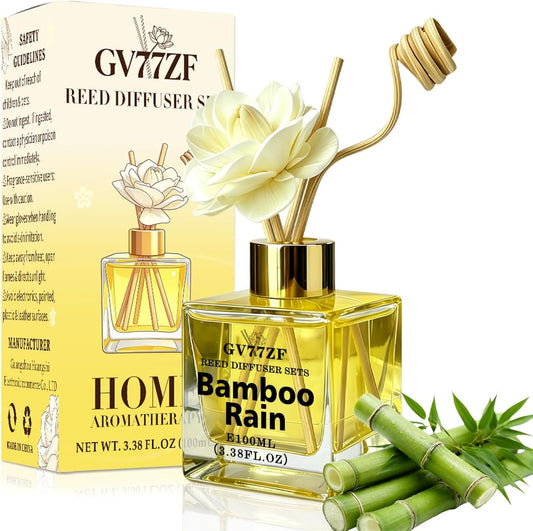 Bamboo & Rain Reed Diffuser Set 3.38oz (100ml) Office Decor