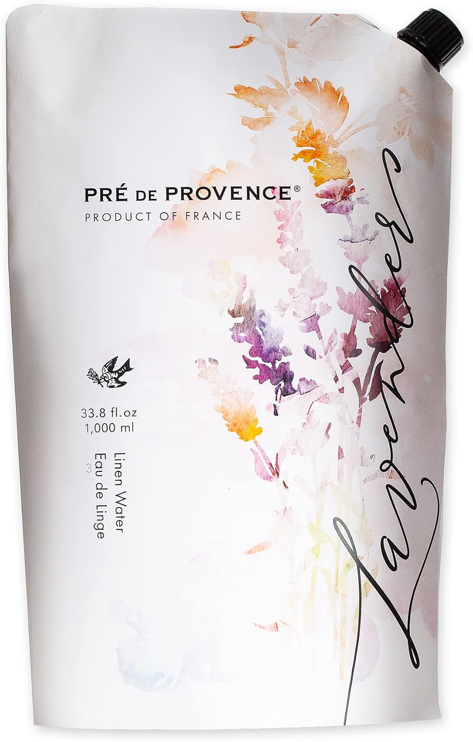 Pre de Provence Provincial Lavender Collection Soft Calming Scent for Your Home, Linen Water Refill, 33.8 fl oz
