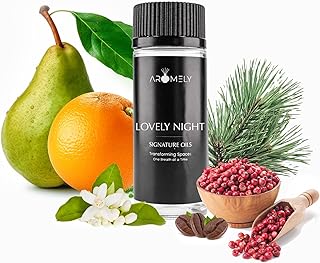 Aromely Lovely Night Diffuser Oil Scent - Essential Oils for Diffusers - Sophisticated Aroma Blend of Sweet Orange Oil, Pink Pepper, Nerol, Patchouli, and Sandalwood (50ml)