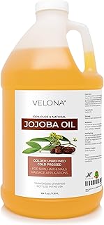 velona Jojoba Oil - 64 oz | 100% Pure and Natural | Golden, Unrefined, Cold Pressed, Hexane Free | Moisturizing Face, Hair, Body, Skin Care, Cuticles