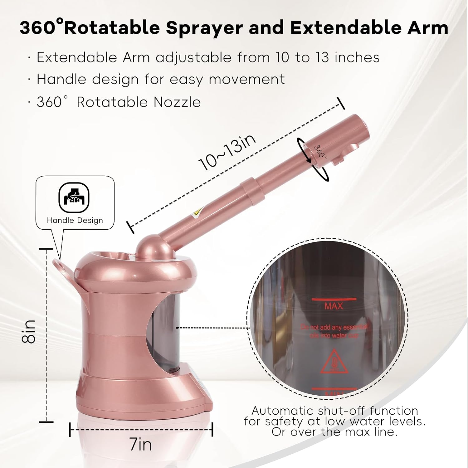 Facial Steamer, Professional Face Steamer Tabletop with Extendable Nozzle, Portable Nano Ionic Face Steamer for Home Use