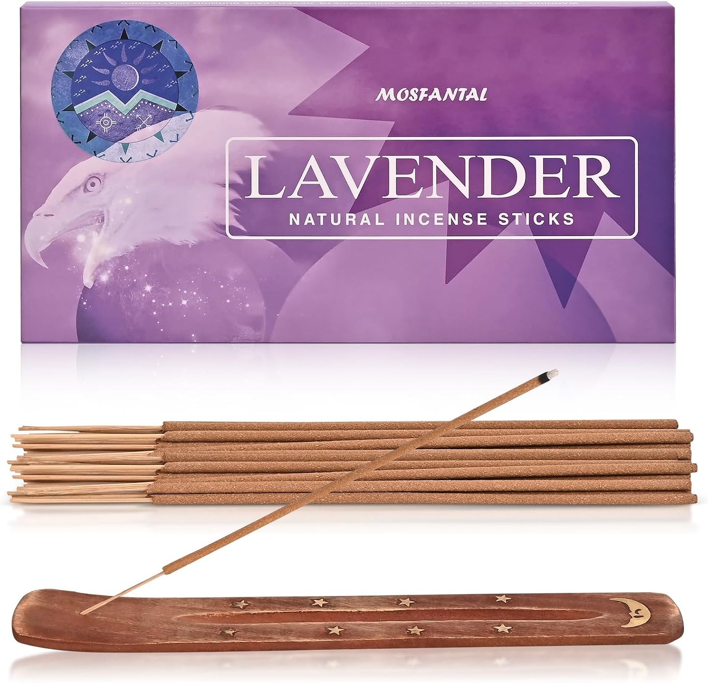 Lavender Incense Sticks - Natural Incense for Relaxation, Meditation and Creating a Serene Atmosphere(100 Sticks & 1 Burner Holder)