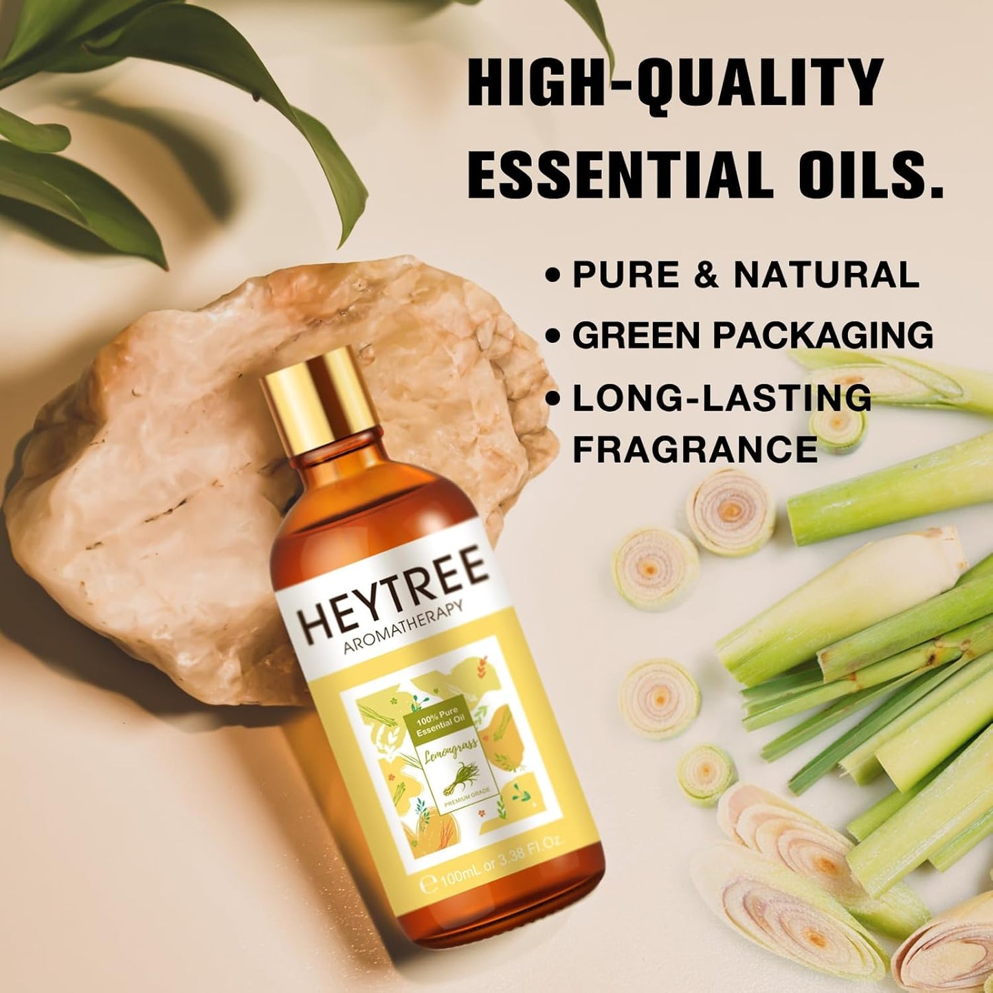Lemongrass Essential Oil 3.38FL OZ- Pure Natural Essential Oil for SPA Aromatherapy and Diffusers - Create a Relaxing Environment-Drive Buzzing