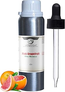 Pink Grapefruit Essential Oil Cold Pressed Citrus Paradisi Peel Oil Fresh Citrus Aroma Top Note Essential Oil for Aromatherapy Diffuser Skincare Haircare and Natural DIY Cosmetic Blends - 8 Fl oz