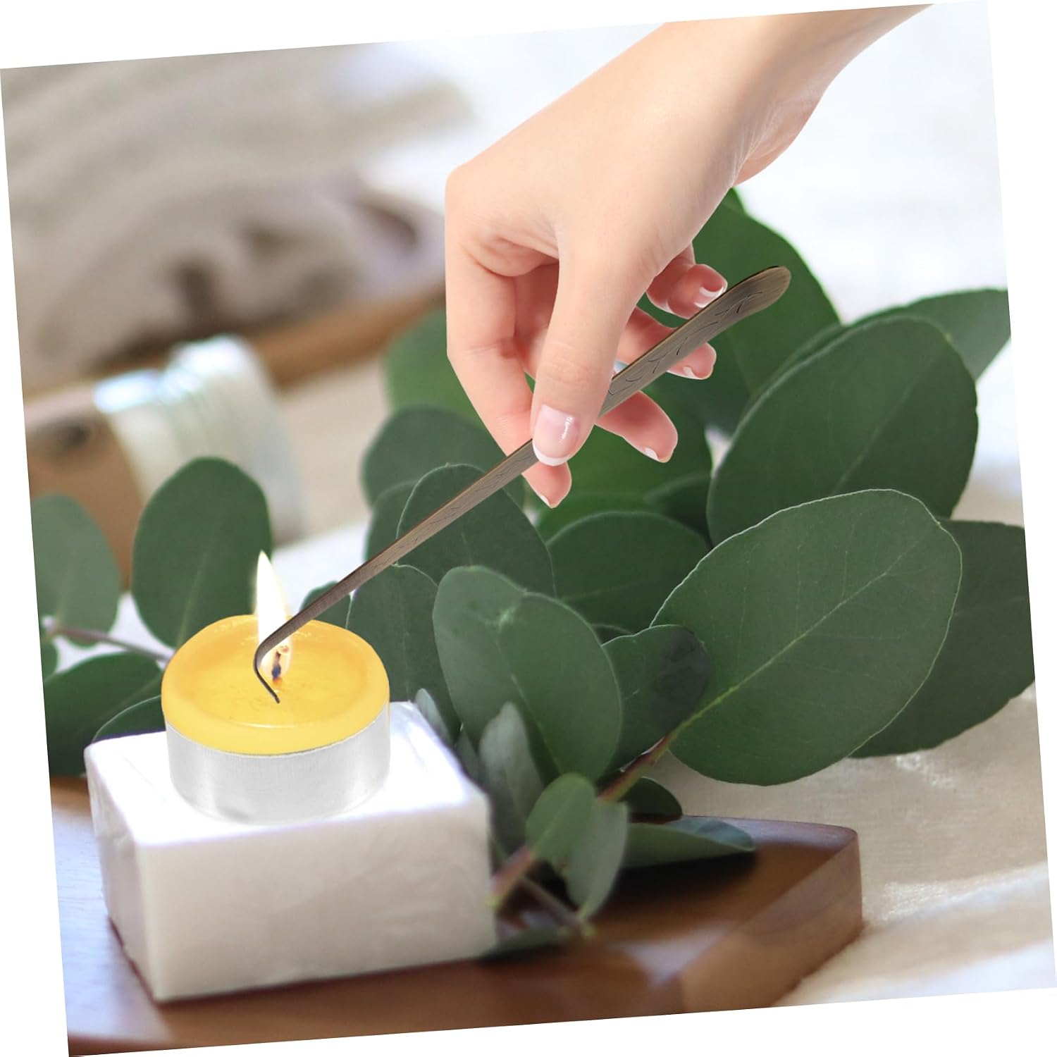 HEALLILY Stainless Steel Candle Tool Set Long Handle Candle Dipper Wick Hook Extinguisher for Home Use Aromatherapy Accessories