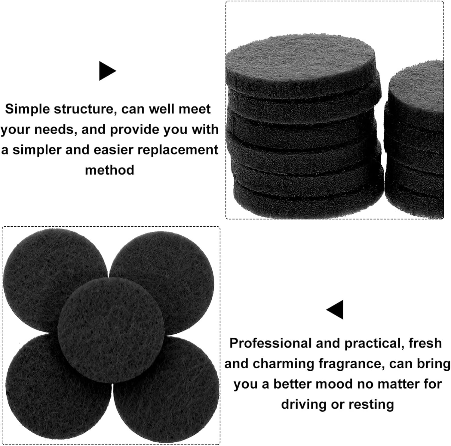 LIFKOME 100pcs Aroma Diffuser Pads Replaceable Essential Oil Cotton Refill Pads for Aromatherapy Lightweight Convenient for Home and Travel