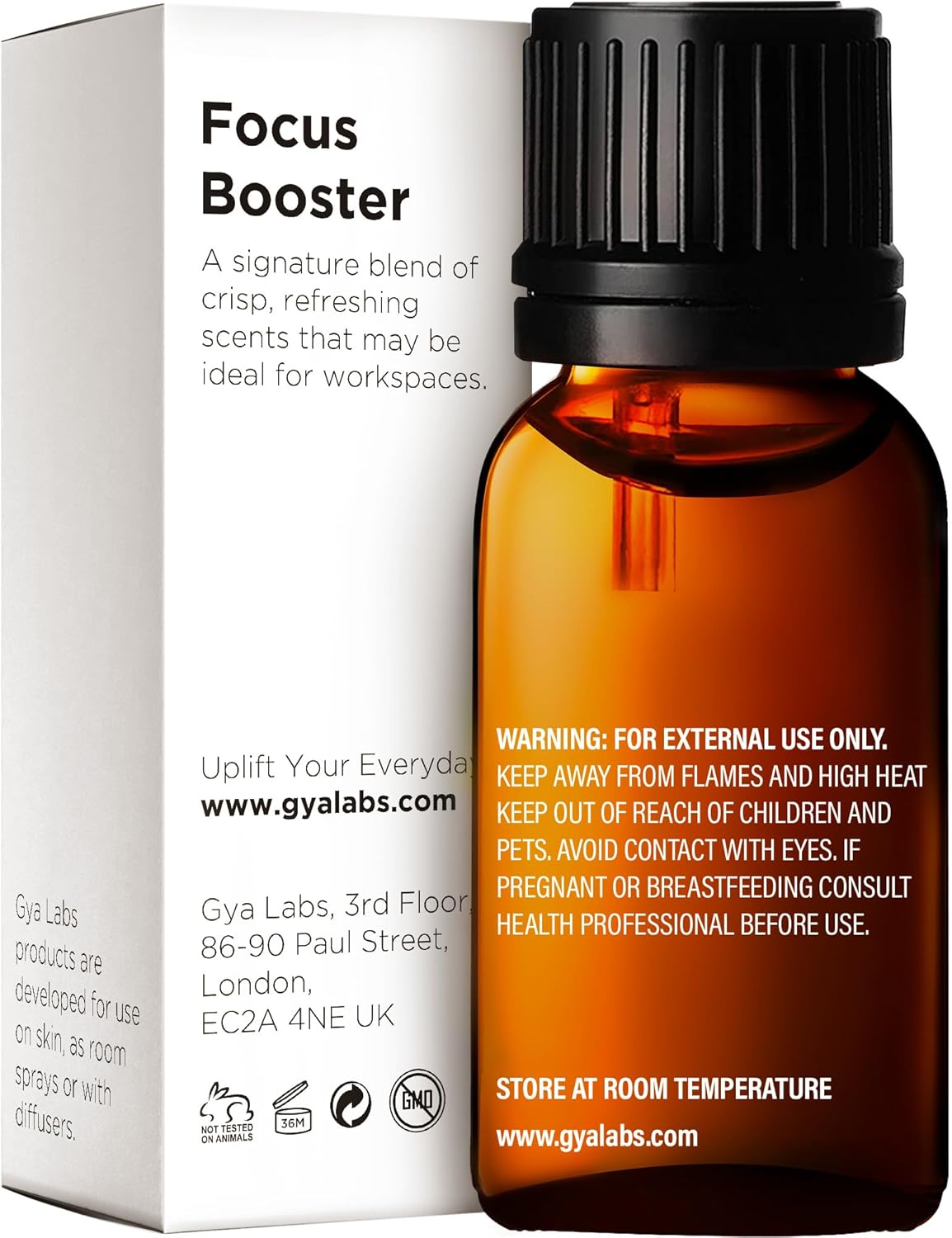 Gya Labs Focus Booster Essential Oils Blends - 0.34 Fl Oz - for Diffuser, Home, Humidifier, Aromatherapy and DIY Candle Making Scents