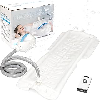 Portable Spa Bubble Bath Mat, Bathtub Massager Mat with Waterproof and Non-Slip Functions, Multi-Intensity Remote, Electric Air Pump, Strong Suction Cups, Full-Body Bubble Spa Experience at Home.