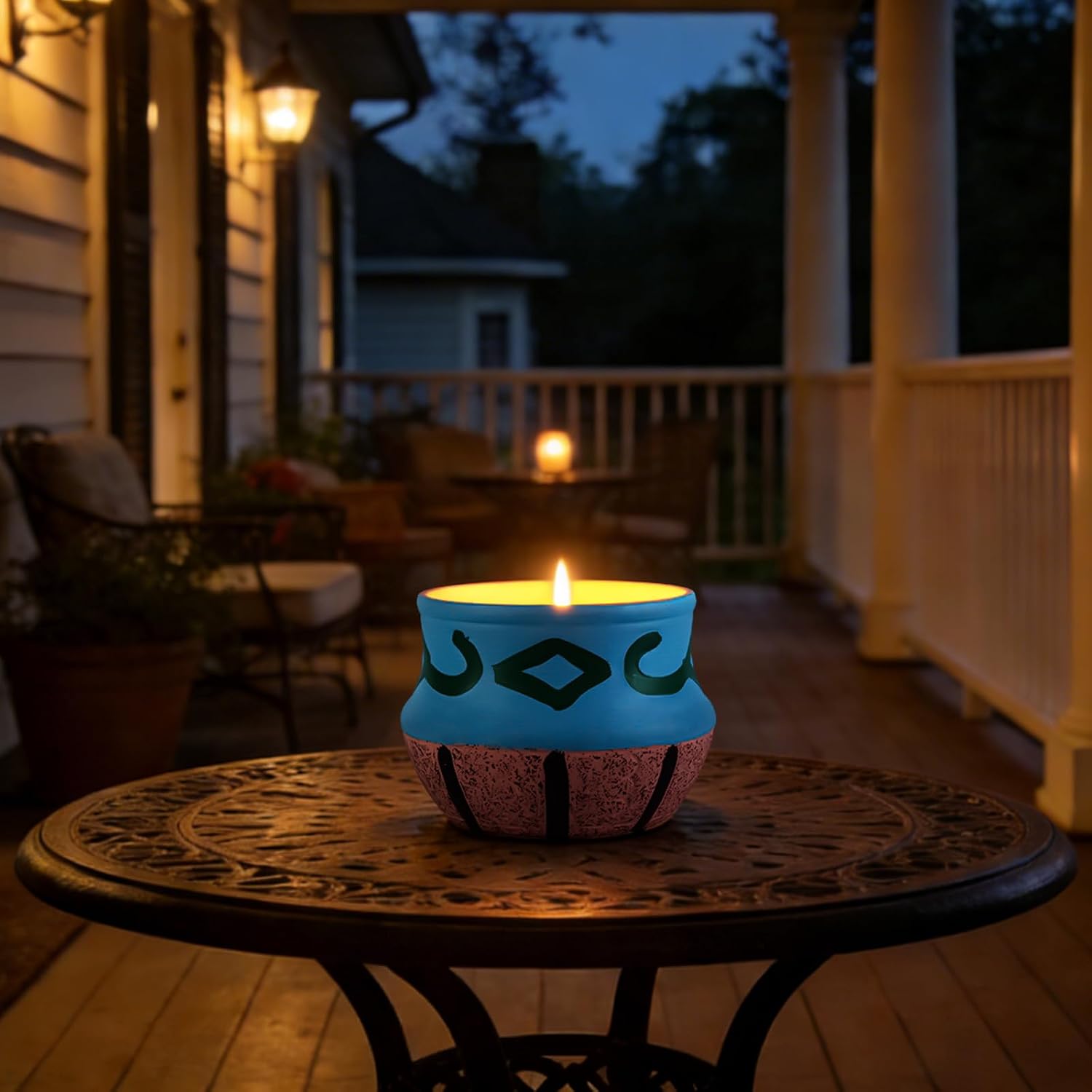 2 Pack Citronella Candles in Coarse Pottery Container, Natural Soy Wax Candle Outdoor and Indoor