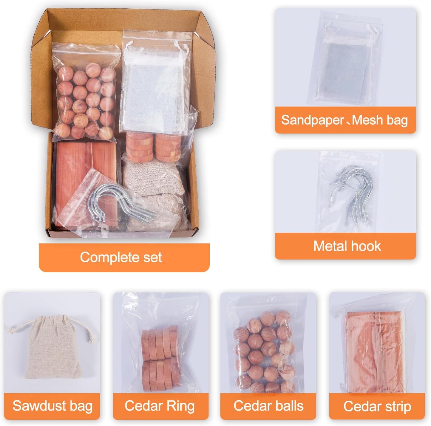 Cedar Blocks for Clothes Storage, Cedar Chips and Balls for Closets and Drawers, Scented Sachets, 40 Pack for Healthy Living.