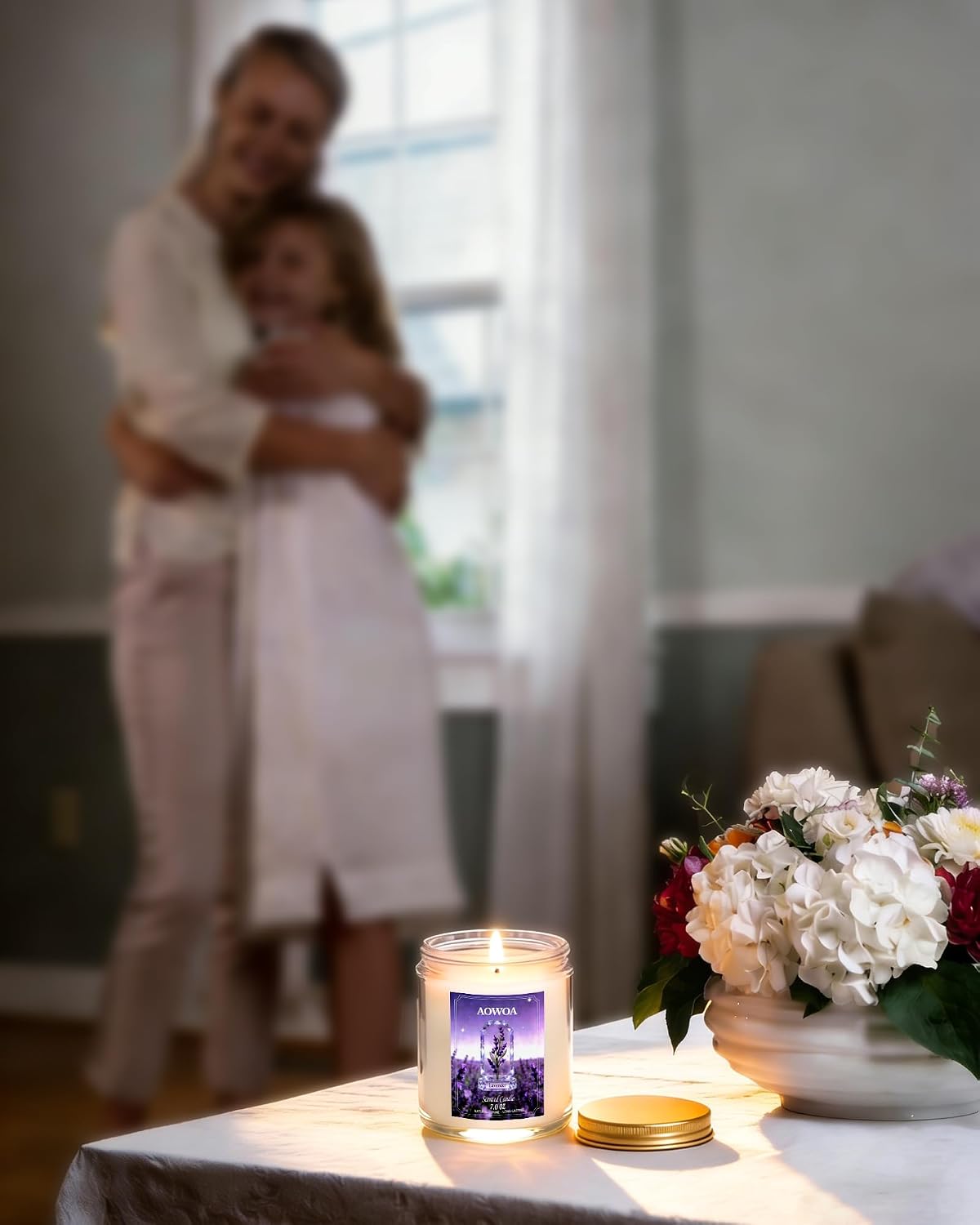 Lavender Scented Candles for Women -Aromatherapy Candle, Natural Soy Candles for Home Scented 7oz, Long Lasting Non-Toxic Clean Burning, Mom Birthday Candles Valentines Day Gifts