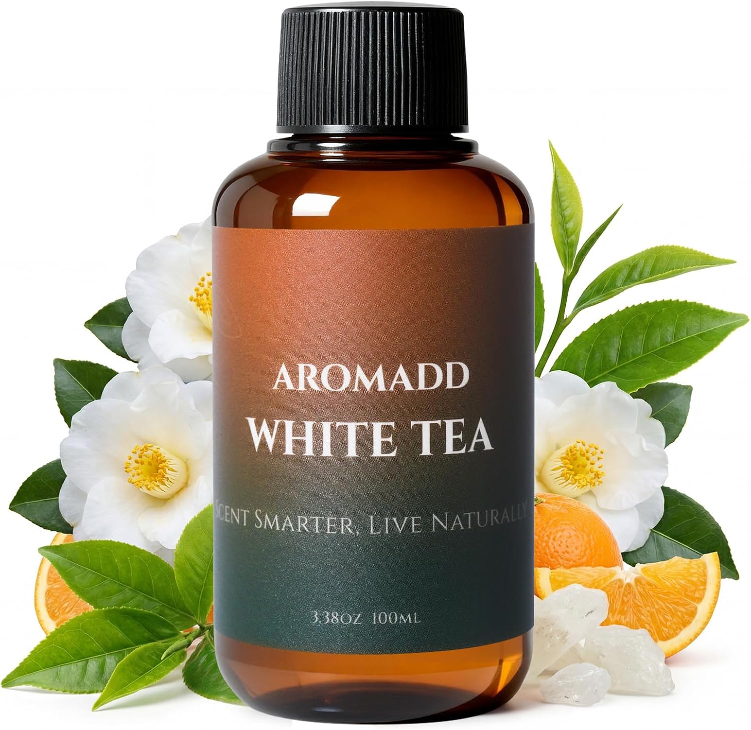 Aromadd White Tea Diffuser Oil Inspired by Luxury Hotel Scent, Premium Fragrance Oils for Waterless Diffuser, White Tea & Bergamot, Long-Lasting Home Fragrance - 3.38 fl oz (100 mL)
