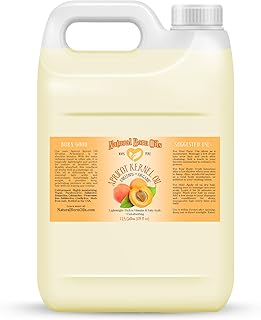 Natural Born Oils Apricot Kernel Oil, 1 Gallon, Organic, Cold-Pressed, Abundant in Fatty Acids, Hydrates Skin, Enhances Hair Luster