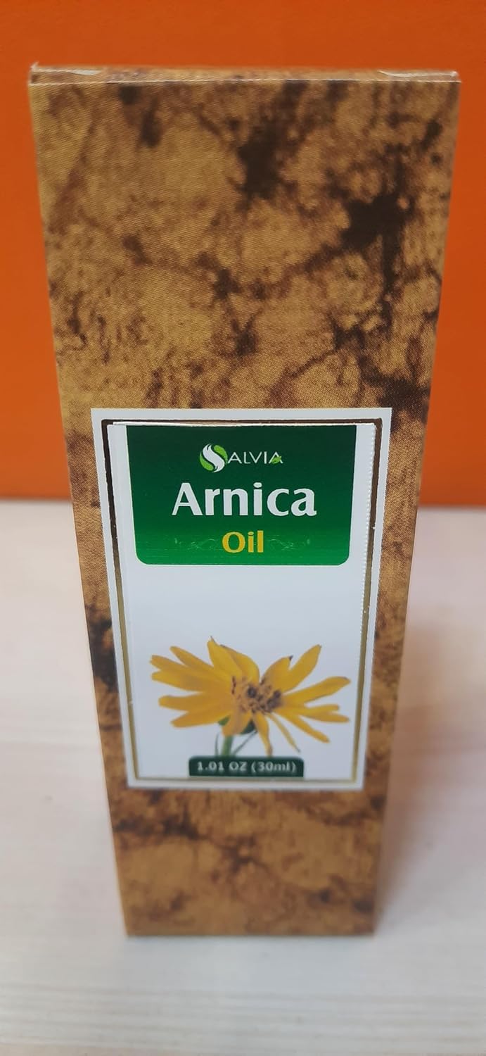 Arnica (Arnica Montana) Therapeutic Essential Oil by Salvia Amber Bottle Natural Uncut Undiluted Pure Cold Pressed Undiluted Aromatherapy Premium Oil 30 ml (1.01 fl oz)