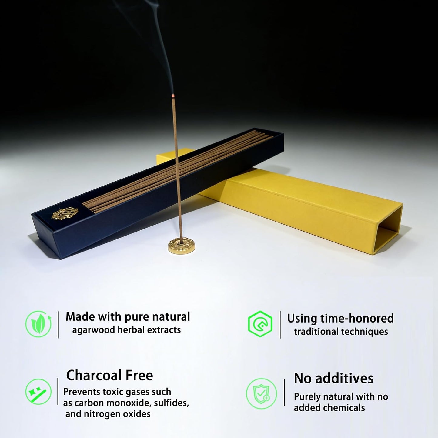 Chinese Natural Kynam Agarwood Boasts a Distinctly Unique Aroma,ldeal for Home Incense, Meditation & More,Premium Incense Sticks, 8 Inch Traditional 125 Count Pack, 35 Minutes Burning Time
