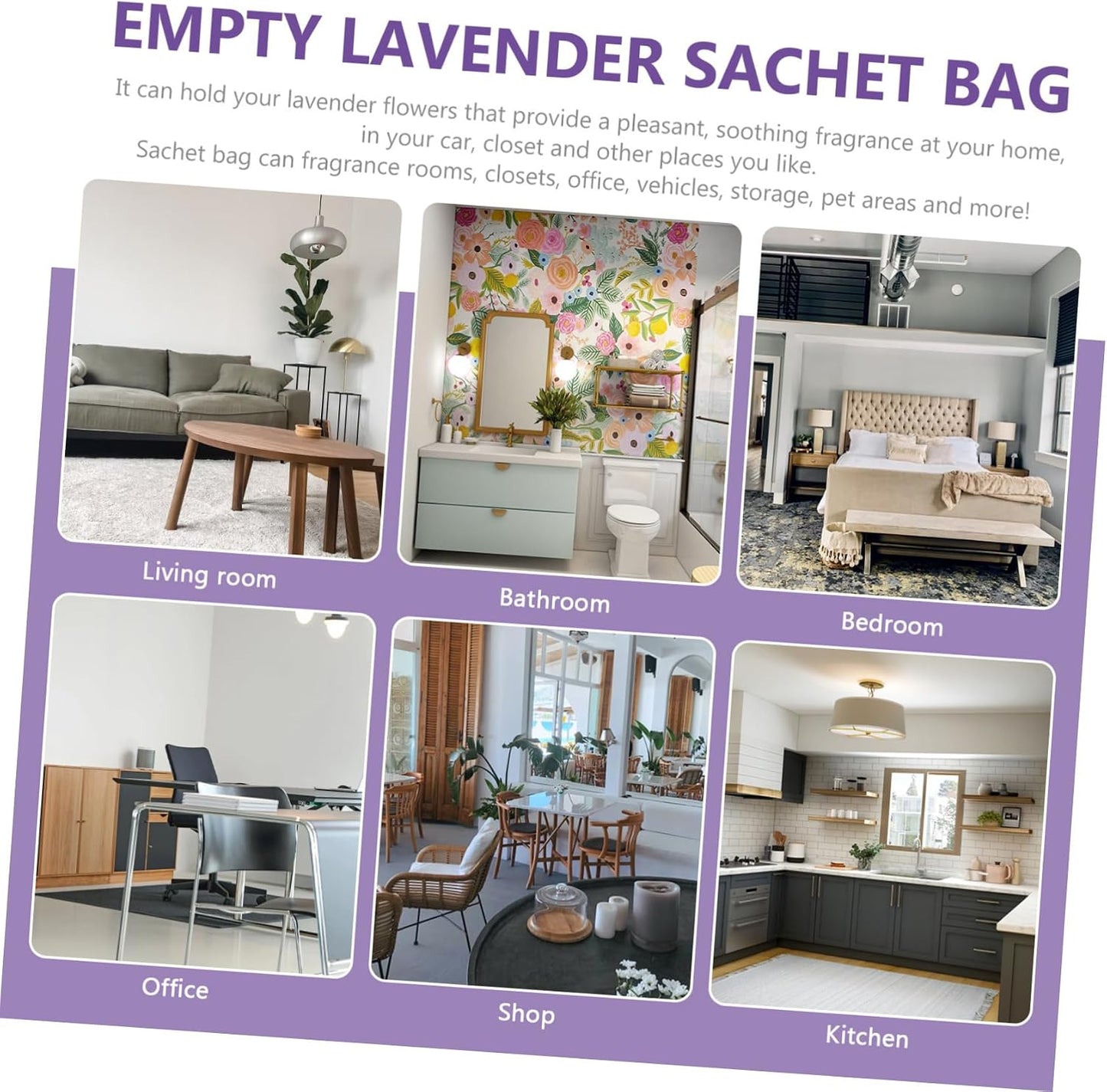 Empty Sachet Bags for Scented Lavender 10pcs Linen Fragrance Pouches Drawstring