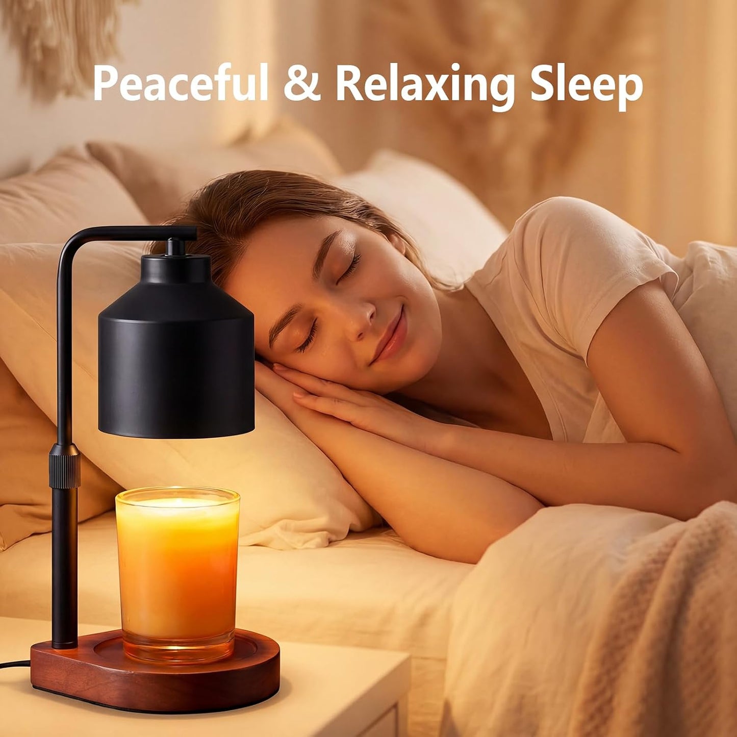 Candle Warmer Lamp with Timer and Dimmer- Electric Candle Lamp Warmer with Adjustable Height for Candle Wax Jar, Home Decor & Birthday Gifts for Women Mom Mothers Day, Candle Wax Warmer with 2 Bulbs