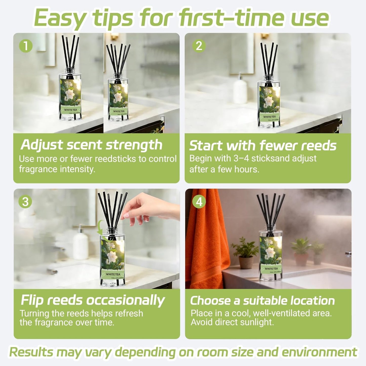 SCENTORINI Reed Diffuser Oil Refill, White Tea Diffuser Oil 6.76 Fl Oz, Natural Scented Essential Oil Refill Long Lasting Summer Home Fragrance for Room Spa Aromatherapy Bathroom Home Decor