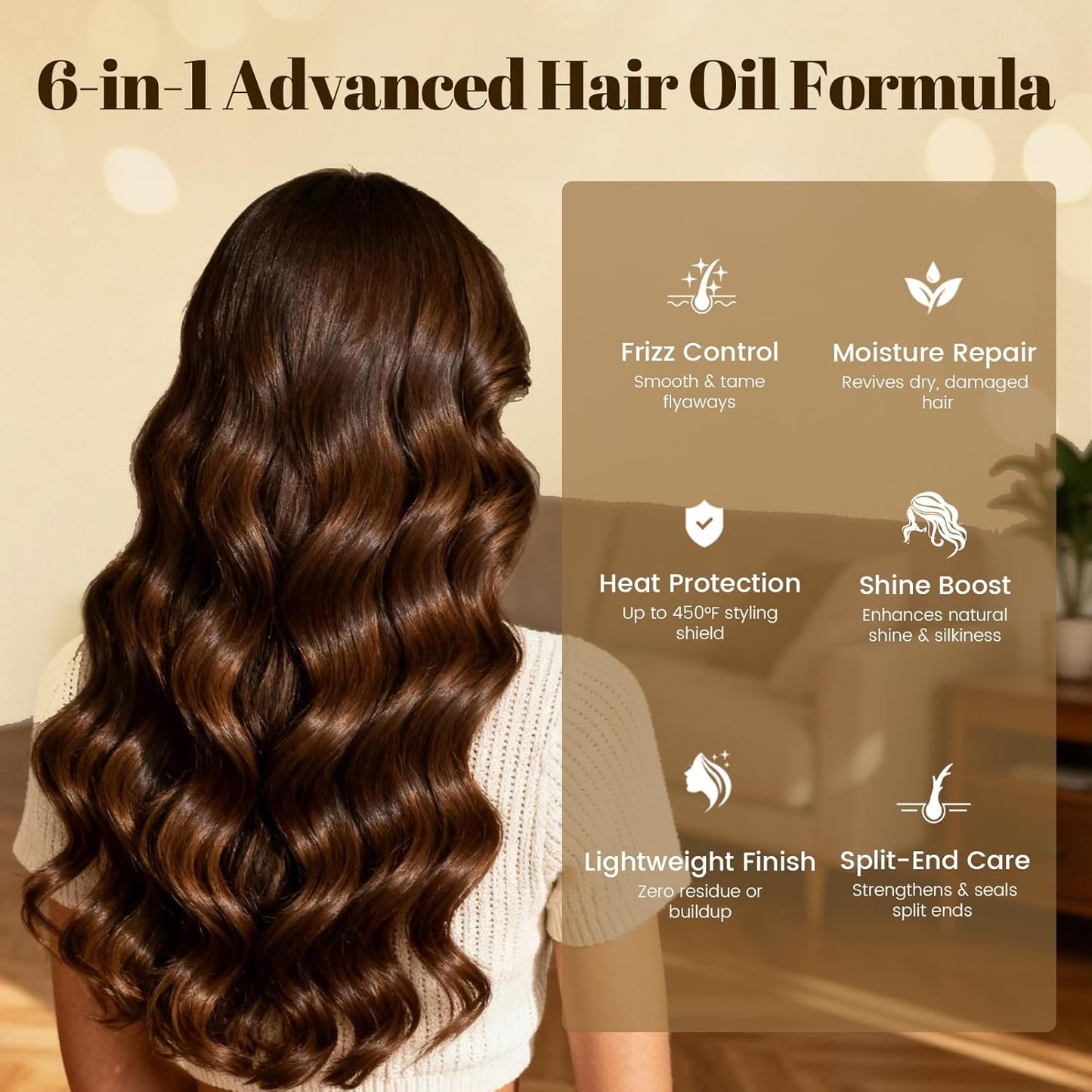Hair Oil Spray Argan Oil of Morocco for Hair Healing Cold-Pressed Moroccan Argan Oil Serum Mist for Dry Damaged Frizzy Curly Hair Nourishing Treatment Heat Protector 80ml/2.7 fl.oz