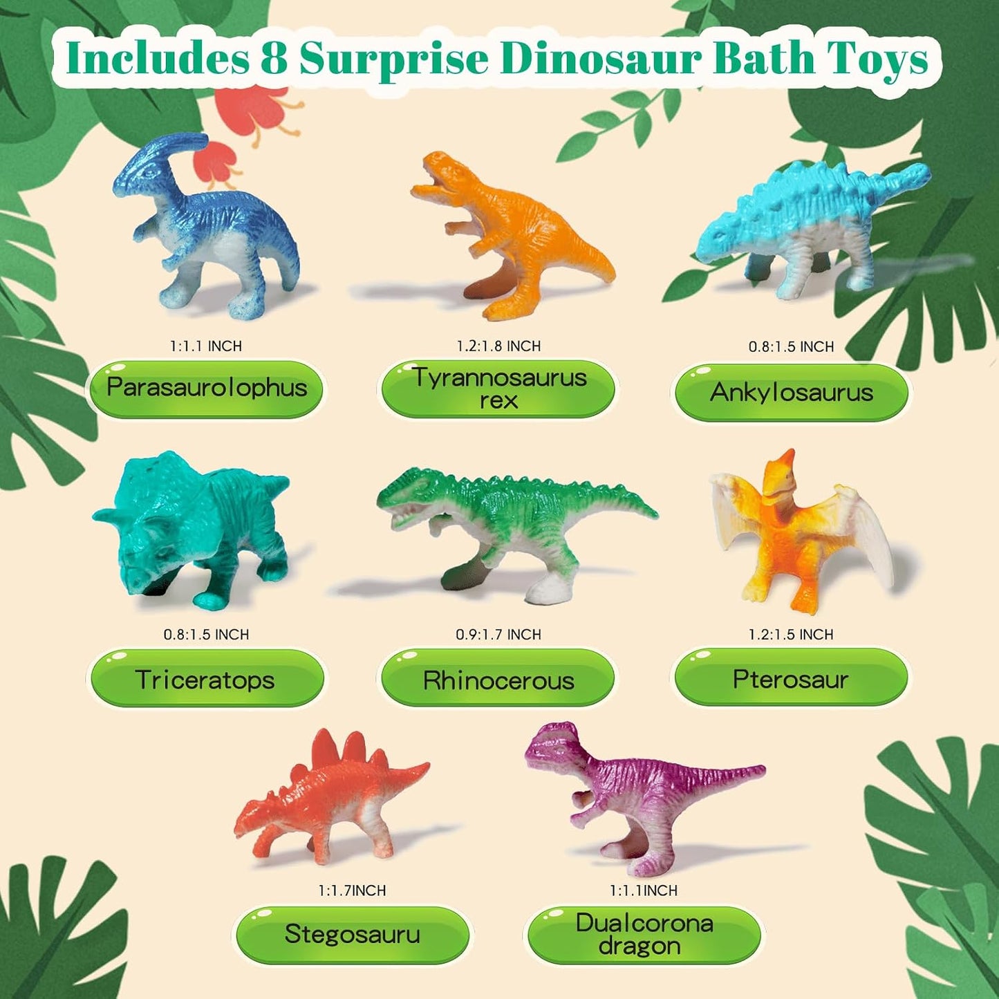 Kids Bath Bombs with Surprise Inside, XXL Large Dinosaur Bath Bombs 8pcs Bath Bomb Set with Toys Inside, Dino Toy Gifts for Kids Age 3 4 5 6 7 8 9 10 11 12