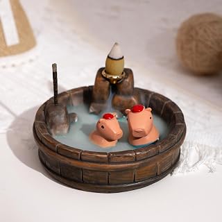 MOUGIGI Capybara Backflow Incense Holder - Cute Unique Design Backflow Burner with Waterfall Effect for Relaxation and Aromatherapy, Ideal for Living Room, Yoga Studio, and Creative Spaces