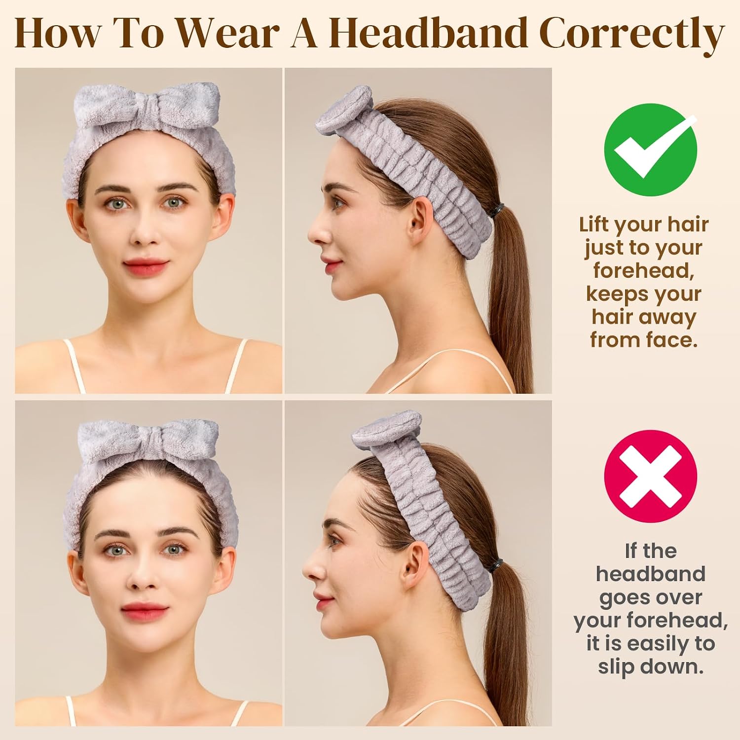 Teenitor Spa Headbands - 9Pcs Face Washing, Skincare and Self Care Puffy and Cute Headbands for Makeup, Girls and Women