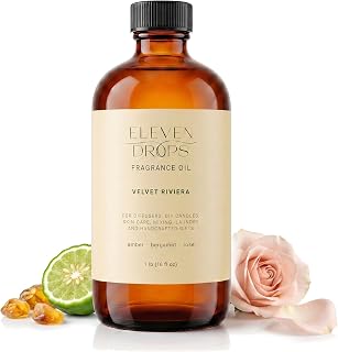Velvet Riviera Fragrance Oil | Amber, Bergamot & Rose Notes | Long Lasting Scent Reed Diffuser Oil for Home, Office, Hotel, Spa, Car & Linen Spray | Pet Friendly IFRA Compliant, 16 oz
