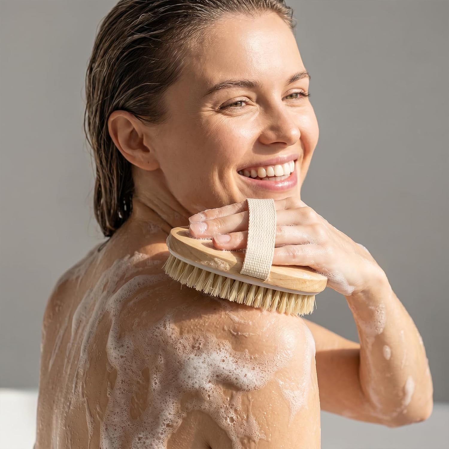 Tongcloud 3 Pack Dry Brushing Body Brush Natural Bristle Exfoliating Brush with Massage Nodes for Improving Skin Health