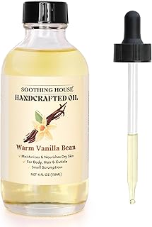 Warm Vanilla Bean Body Oil - Moisturizing Body Oil for Soft, Glowing Skin with Almond & Jojoba Oil (4 fl oz)