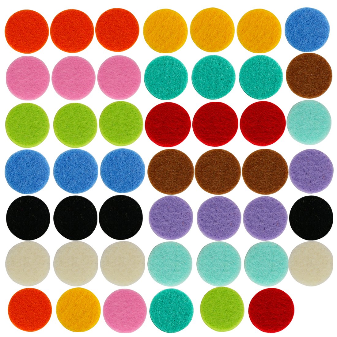 Maromalife 48PCS 22mm Replacement Refill Pads for 30mm Essential Oil Diffuser Necklace, Felt Pads for Aromatherapy Necklace Pendant Diffuser Bracelet Car Diffuser Vent Clip with 12 Colors, 0.87 Inch