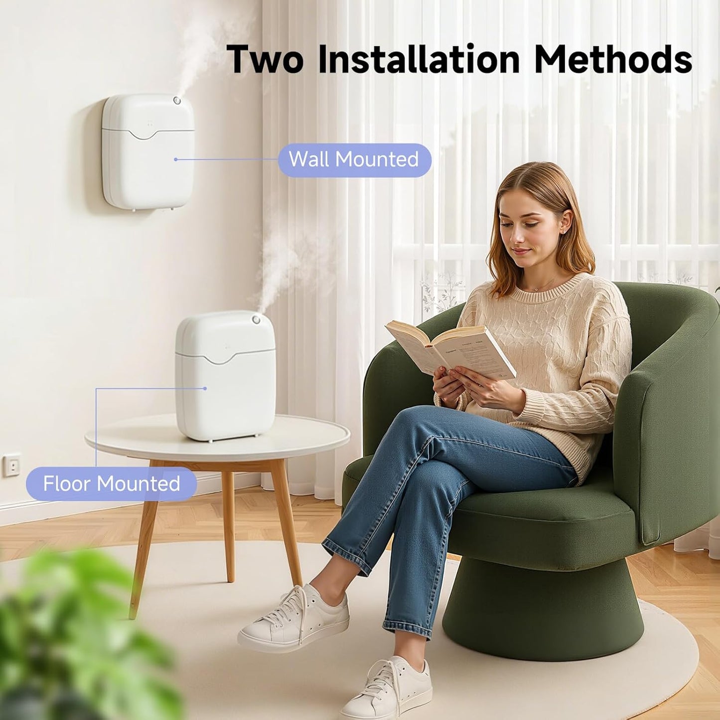 Waterless Essential Oil Diffuser - 3000 Sq.Ft Coverage, Whole-House Scent Diffuser Machine for Aromatherapy, 400ml, App Control Cold Air Oil Diffusers for Home Hotel Large Room Office Father Gifts